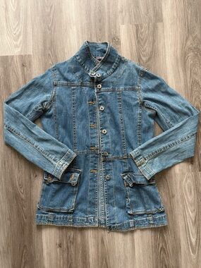 Vintage BONGO Washed Blue Denim Button-Up Jacket